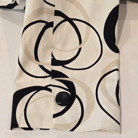 Sandro Sportswear 3/4 Sleeve Abstract Circle Art White Blazer Jacket, Size Large - Picture 5 of 7